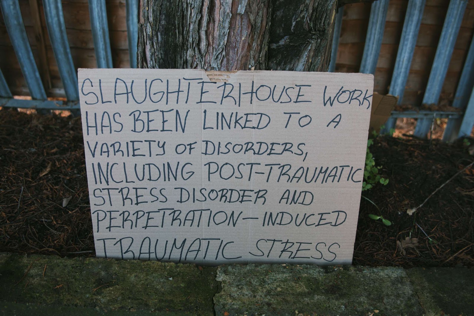 Sign About Slaughterhouse Worker Mental Health