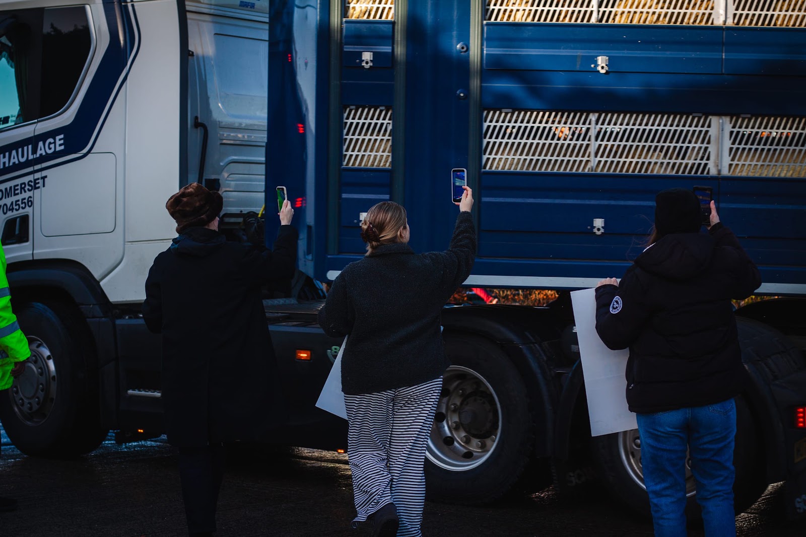 Activists at slaughterhouse vigil