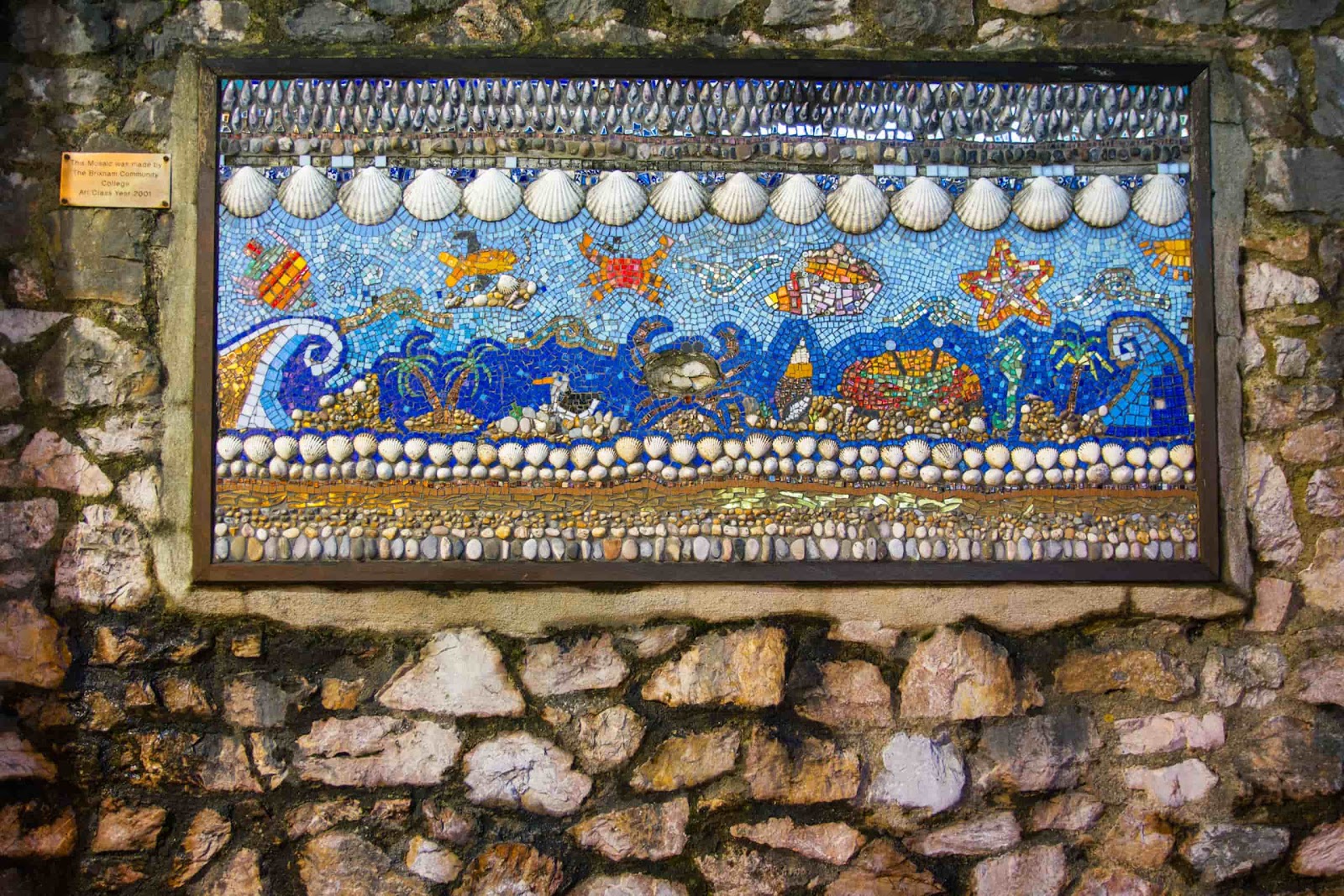 Children’s Mural Of Sea Creatures At Fishing Port