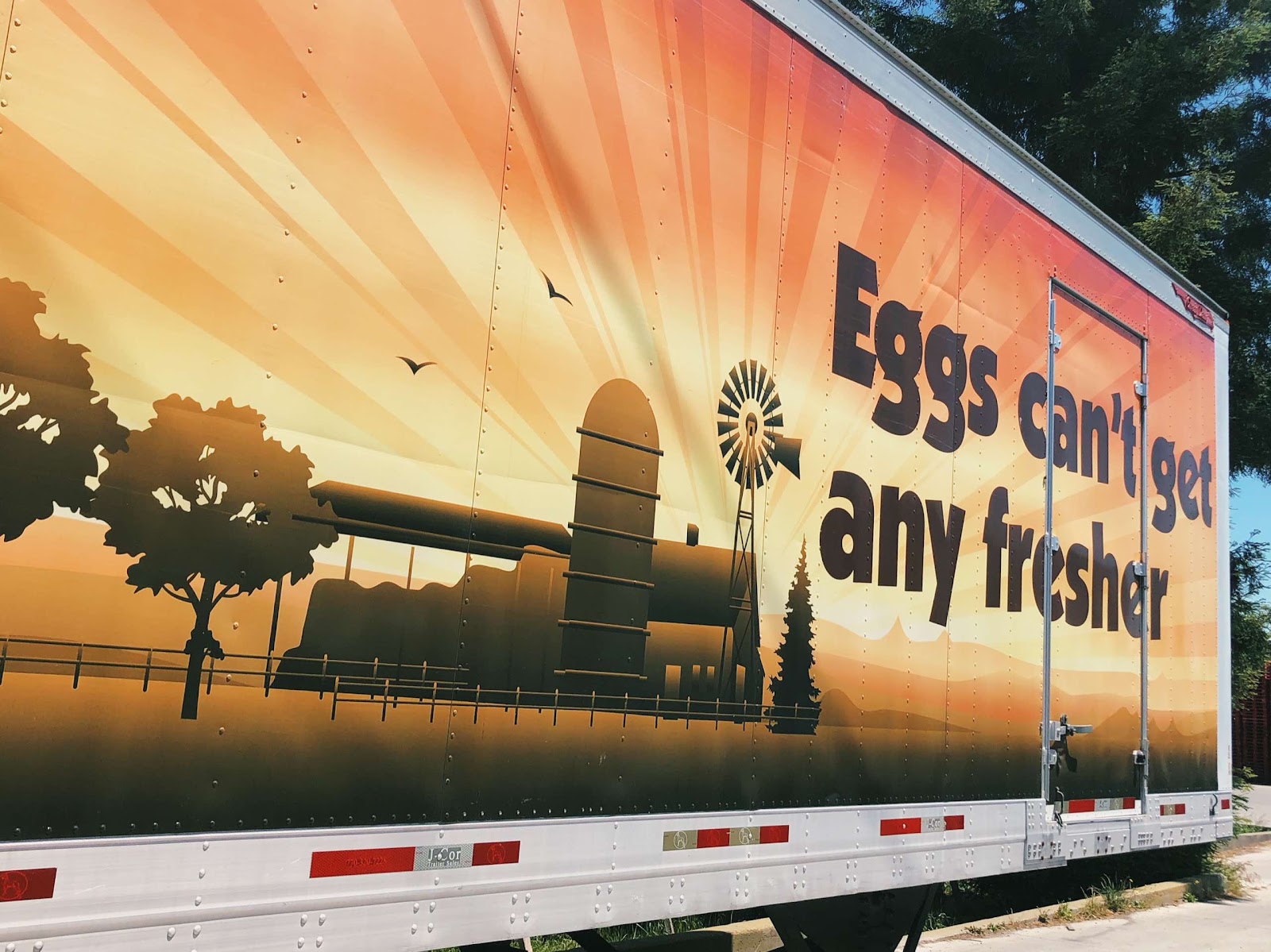 Egg Graphic On The Side Of Farm Truck