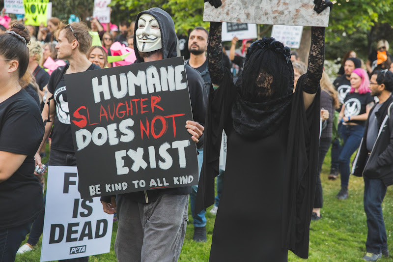 Humane Slaughter - Holding Signs - ALC Animal Rights March - San Francisco, USA
