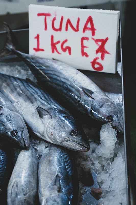 Tuna fish at Billingsgate Fish Market, London