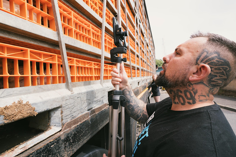 Activists (Mel & Steve) at Avara Chicken Slaughterhouse Brackley, UK
