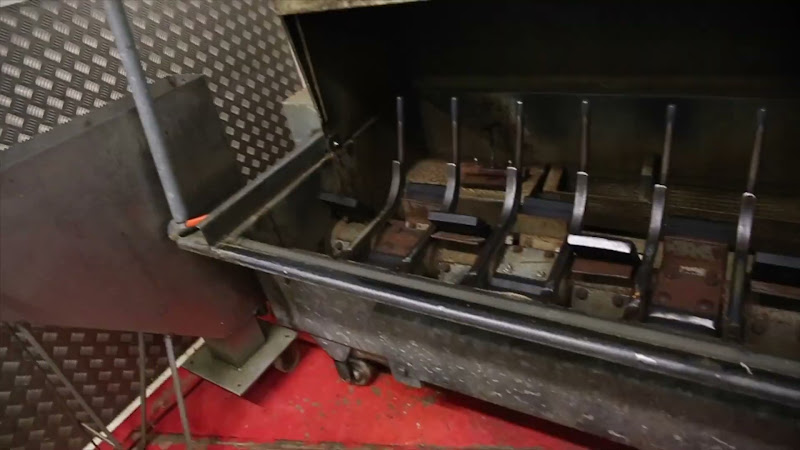 Pig scalding and dehairing machine - Tideford Slaughterhouse, Cornwall, UK