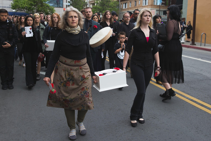 Dead Piglet carried by activists - Funeral for farm animals at the Animal Liberation Conference 2018